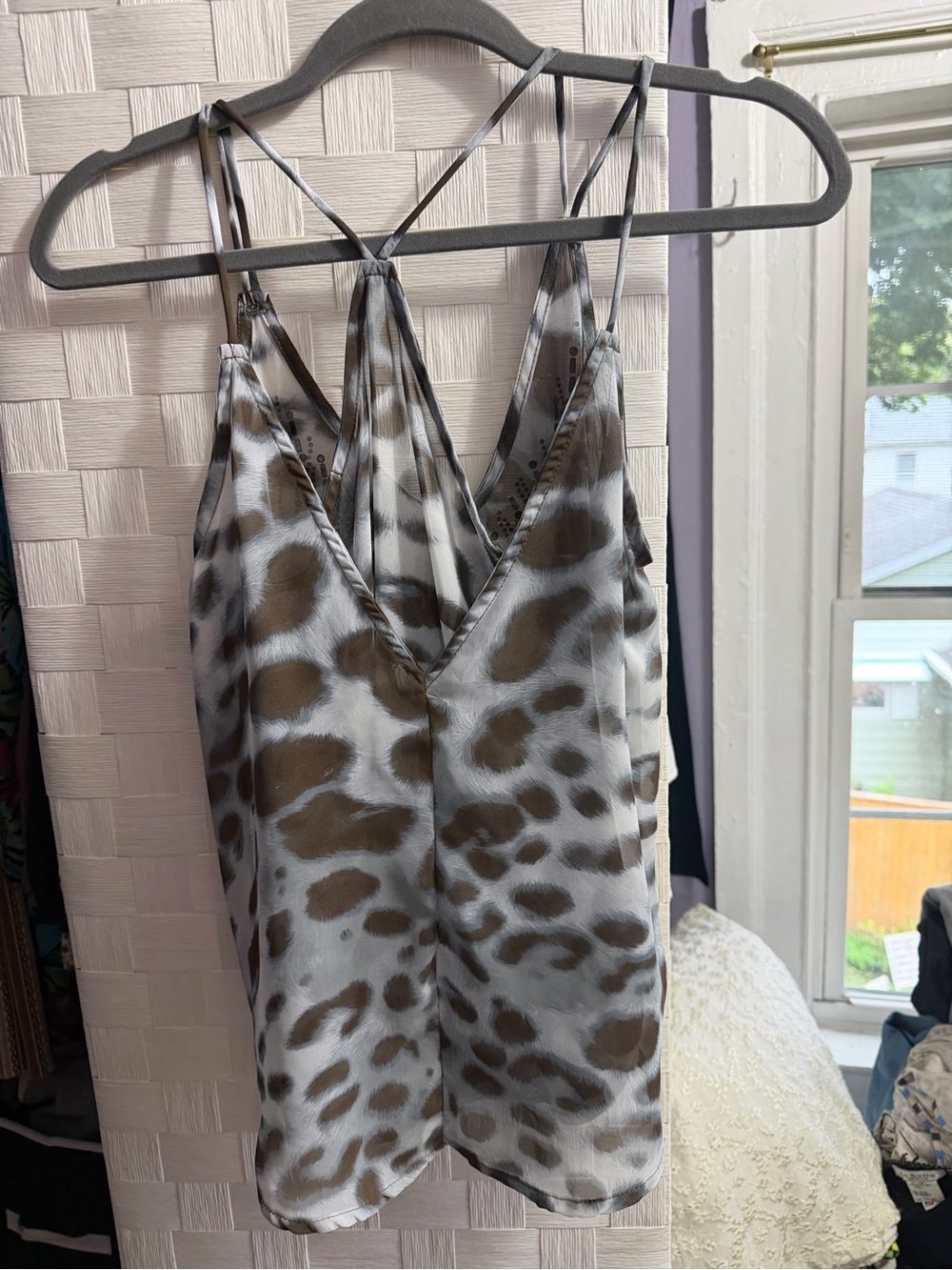 Charlotte Russe Brown & White Animal Print Strappy Cami